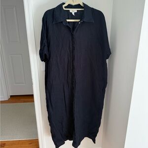 COS Women’s Maxi Navy 100% Linen Dress size S